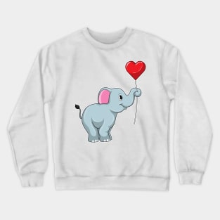 Elephant with Heart Balloon Crewneck Sweatshirt